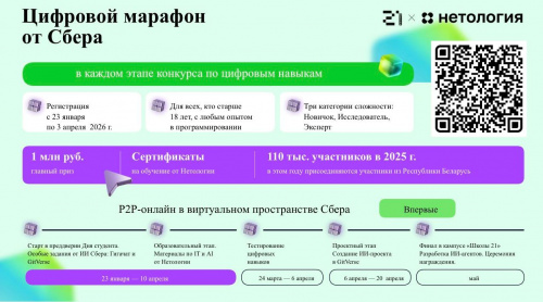 Цифровой марафон 2026 от Сбера! Испытай себя и получи заслуженную награду!